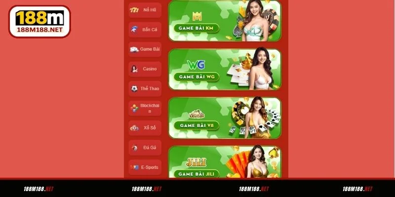 Các sảnh chơi Game bài 188M đáng chọn