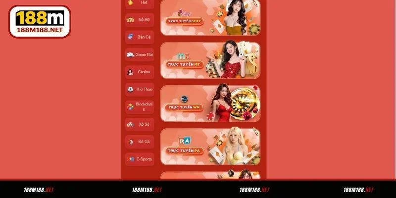 Top sảnh Live Casino tại 188M nổi bật
