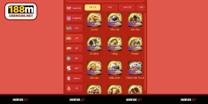 Top tựa game bài hot hit tại 188M